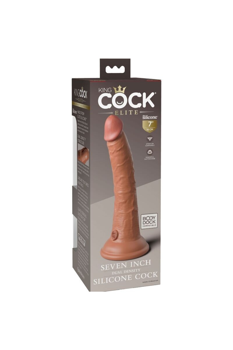 KING COCK - ELITE DILDO REALISTICO SILICONA 17.8 CM CARAMELO