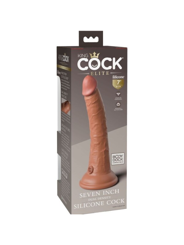 KING COCK - ELITE DILDO REALISTICO SILICONA 17.8 CM CARAMELO