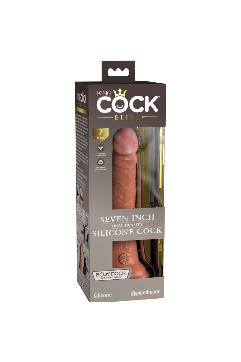 KING COCK - ELITE DILDO REALISTICO SILICONA 17.8 CM CARAMELO