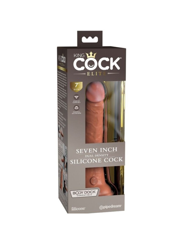 KING COCK - ELITE DILDO REALISTICO SILICONA 17.8 CM CARAMELO