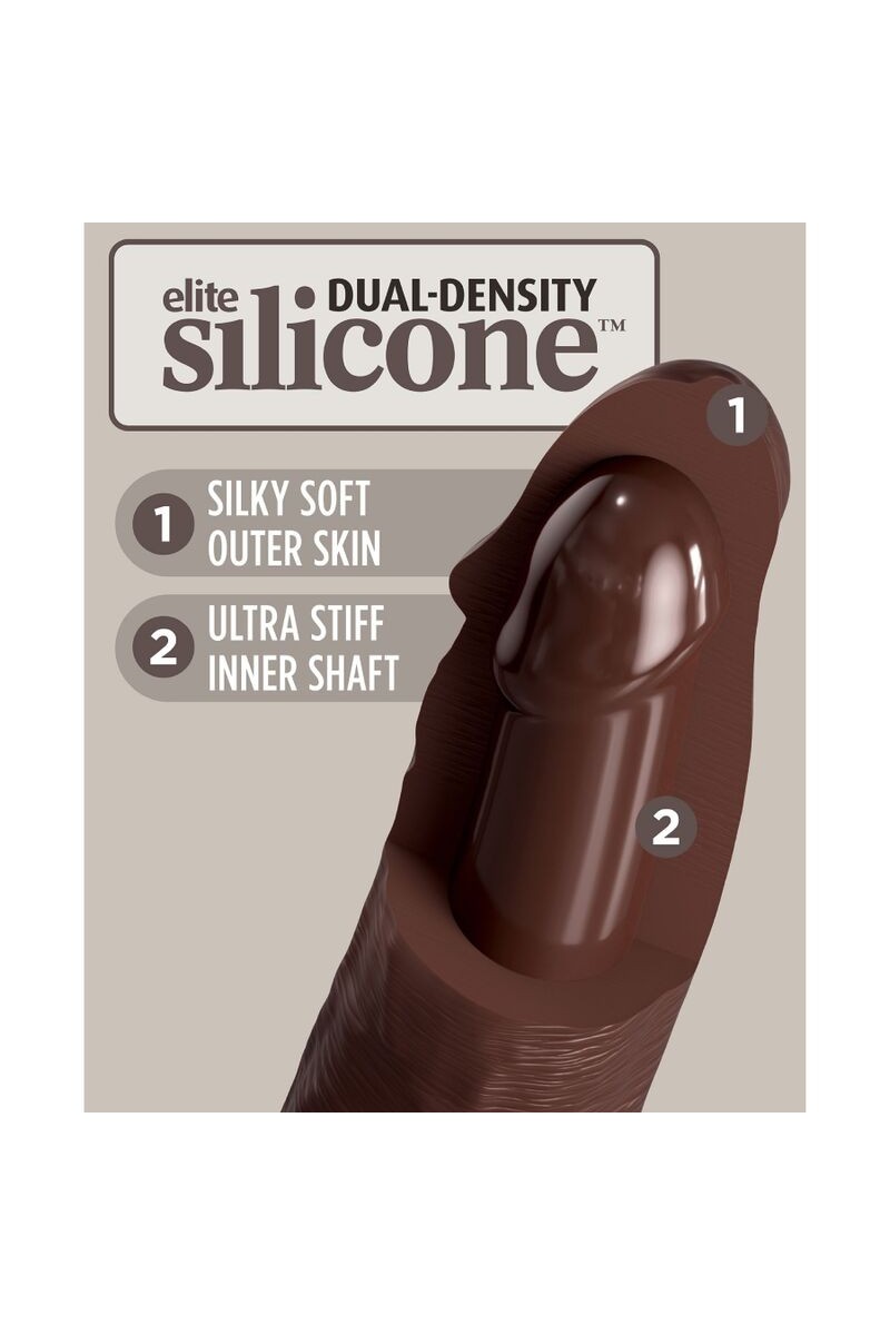 KING COCK - ELITE DILDO REALISTICO SILICONA 28 CM MARRON