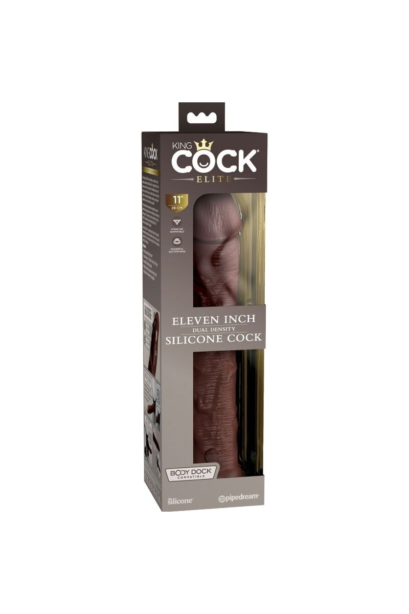 KING COCK - ELITE DILDO REALISTICO SILICONA 28 CM MARRON