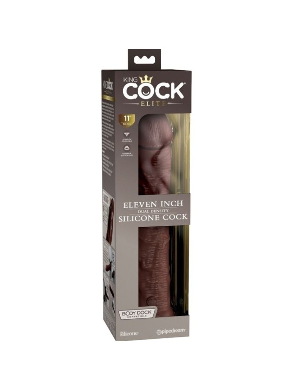 KING COCK - ELITE DILDO REALISTICO SILICONA 28 CM MARRON