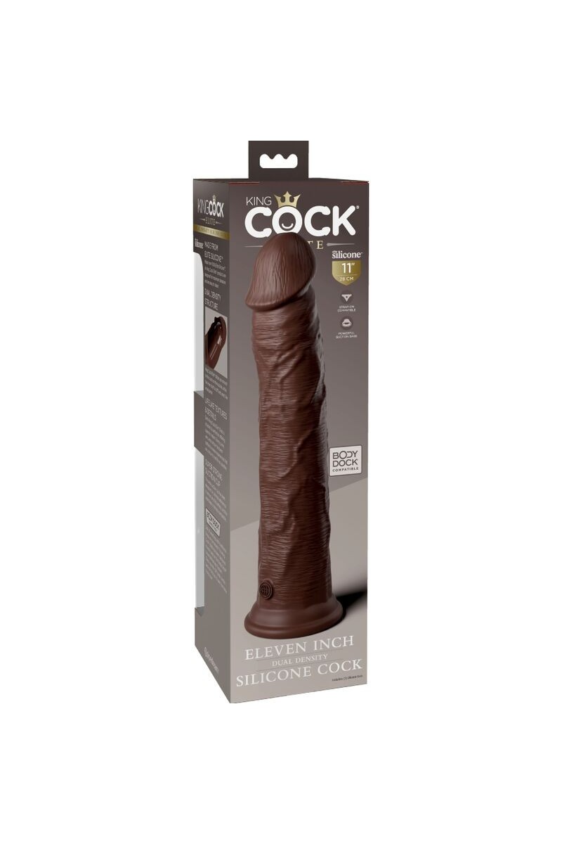 KING COCK - ELITE DILDO REALISTICO SILICONA 28 CM MARRON