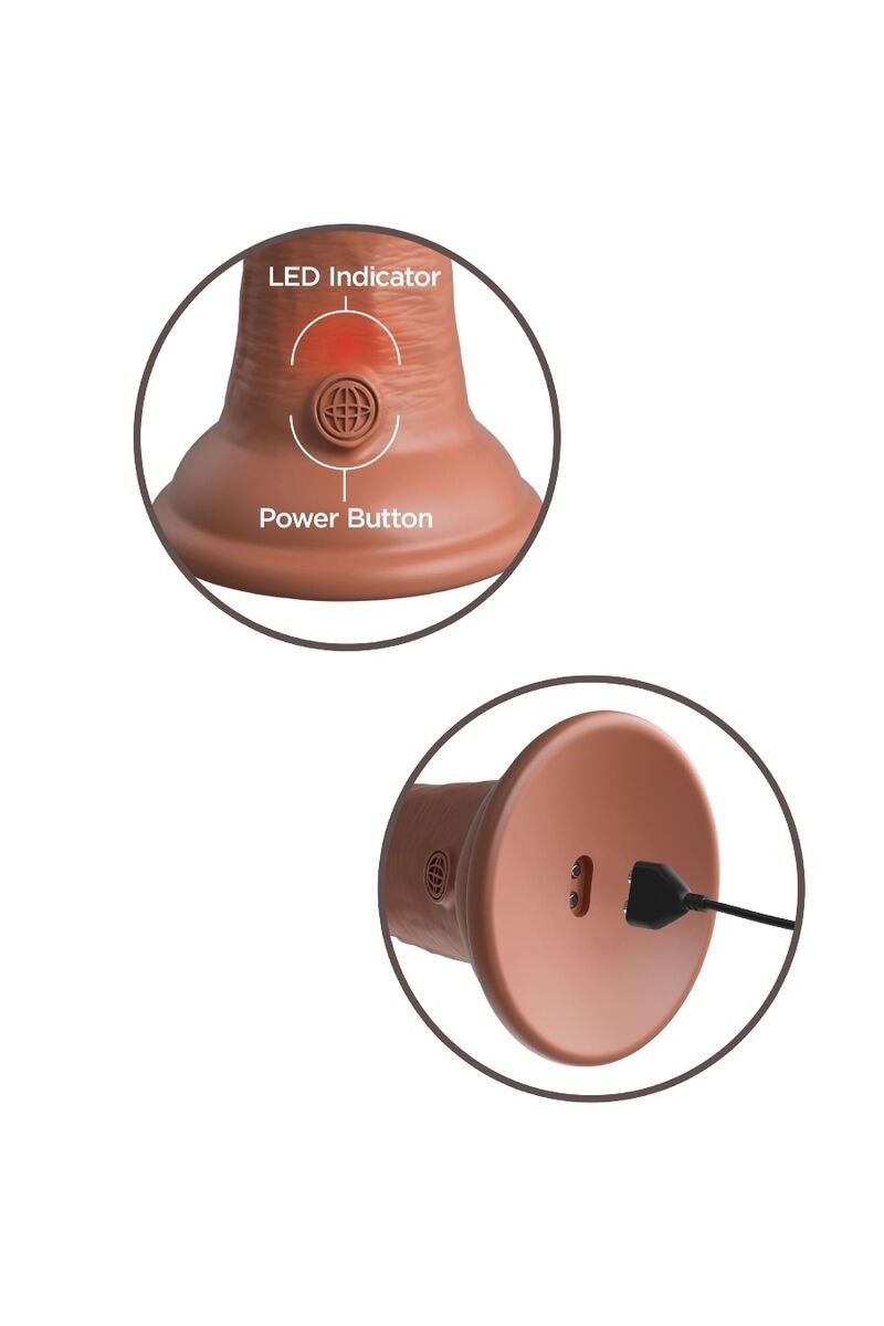 KING COCK - ELITE DILDO REALISTICO VIBRADOR  15.2 CM CARAMELO