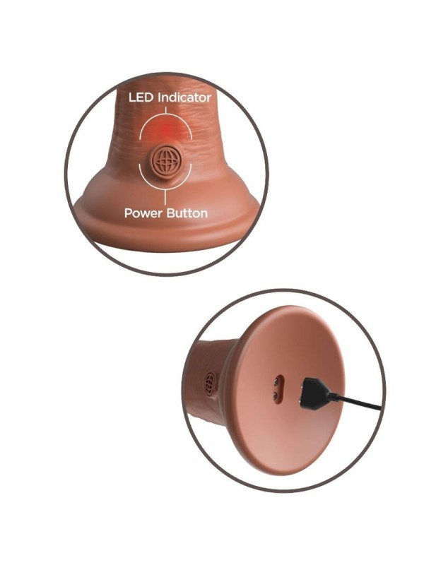 KING COCK - ELITE DILDO REALISTICO VIBRADOR  15.2 CM CARAMELO