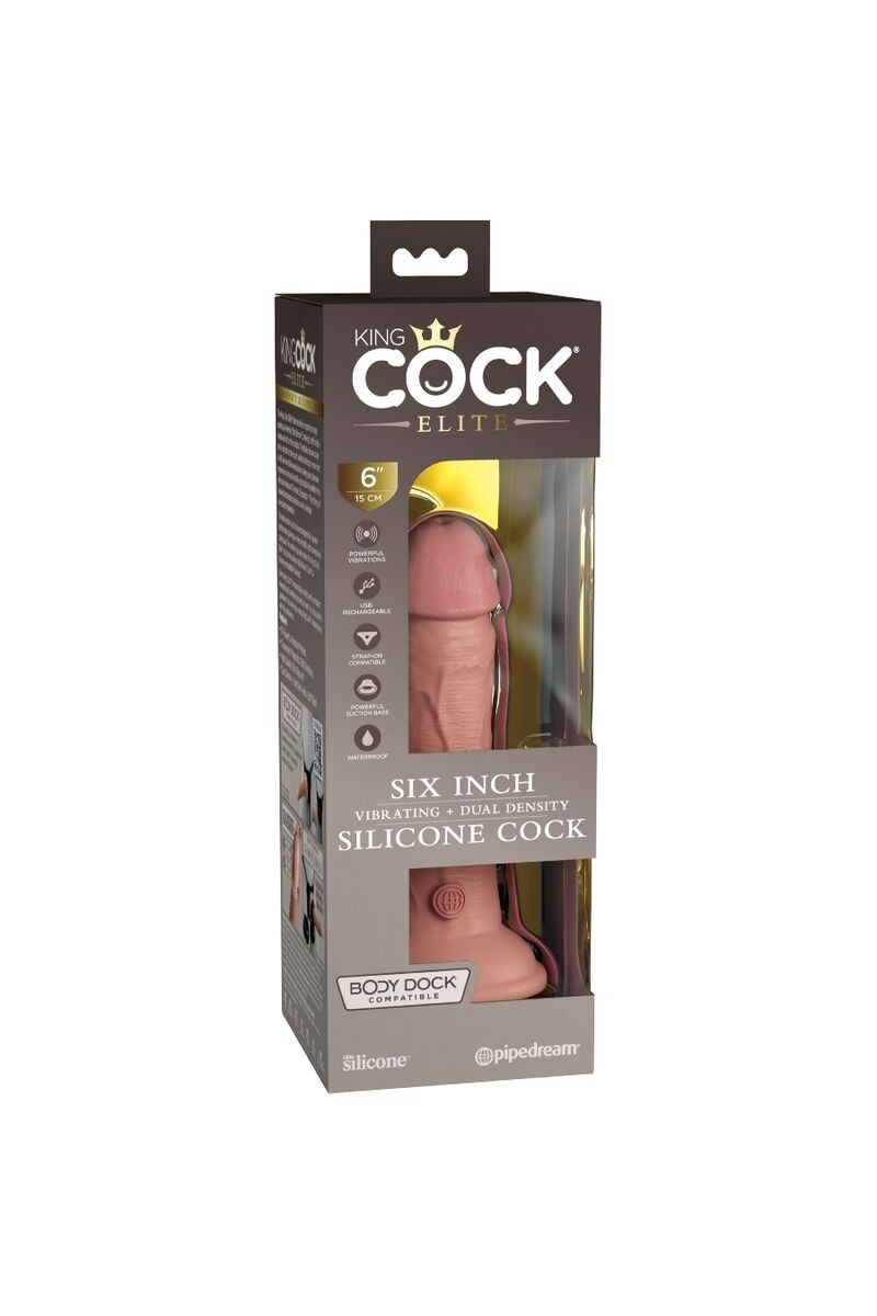 KING COCK - ELITE DILDO REALISTICO VIBRADOR & SILICONA 15.2 CM