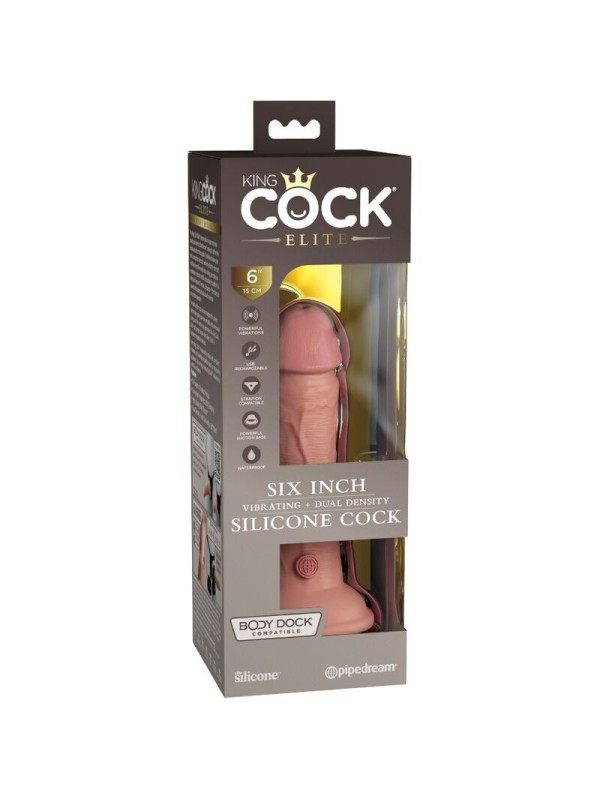 KING COCK - ELITE DILDO REALISTICO VIBRADOR & SILICONA 15.2 CM