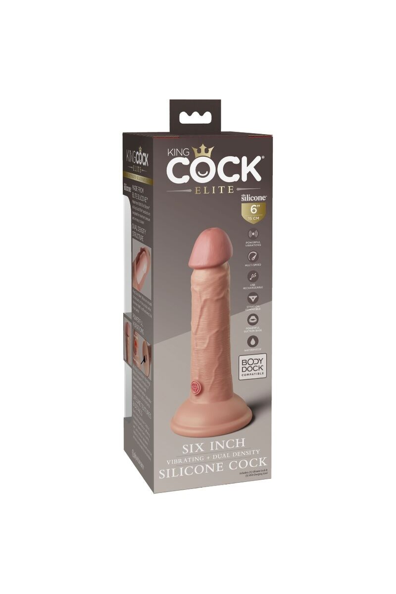 KING COCK - ELITE DILDO REALISTICO VIBRADOR & SILICONA 15.2 CM