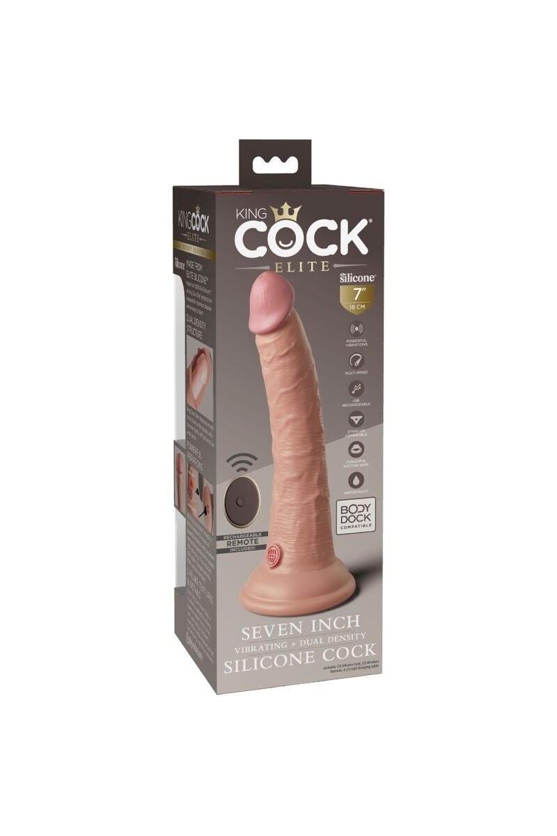 KING COCK - ELITE DILDO REALISTICO VIBRADOR CONTROL REMOTO 17.8 CM
