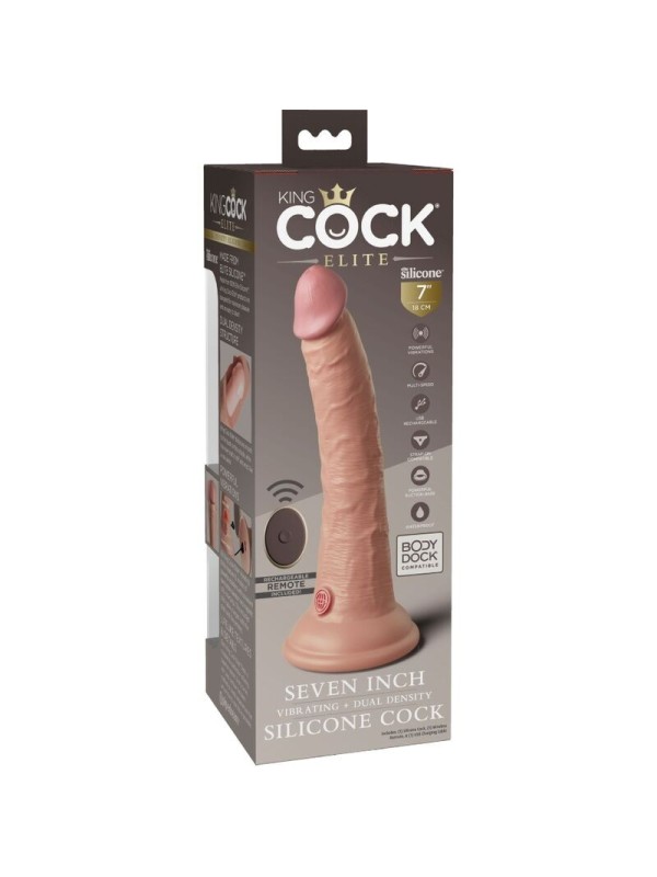 KING COCK - ELITE DILDO REALISTICO VIBRADOR CONTROL REMOTO 17.8 CM