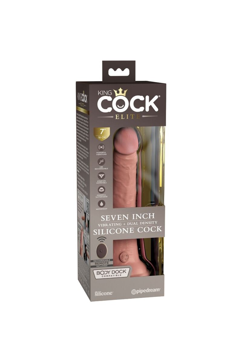 KING COCK - ELITE DILDO REALISTICO VIBRADOR CONTROL REMOTO 17.8 CM