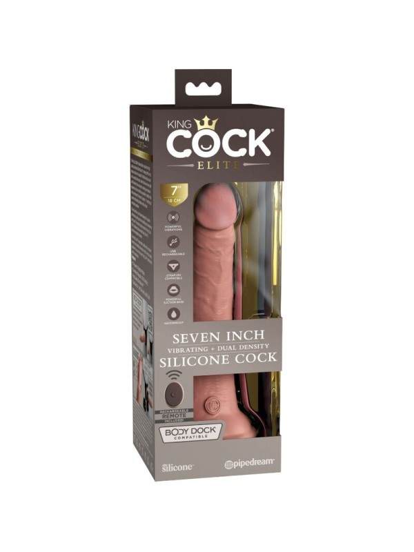 KING COCK - ELITE DILDO REALISTICO VIBRADOR CONTROL REMOTO 17.8 CM