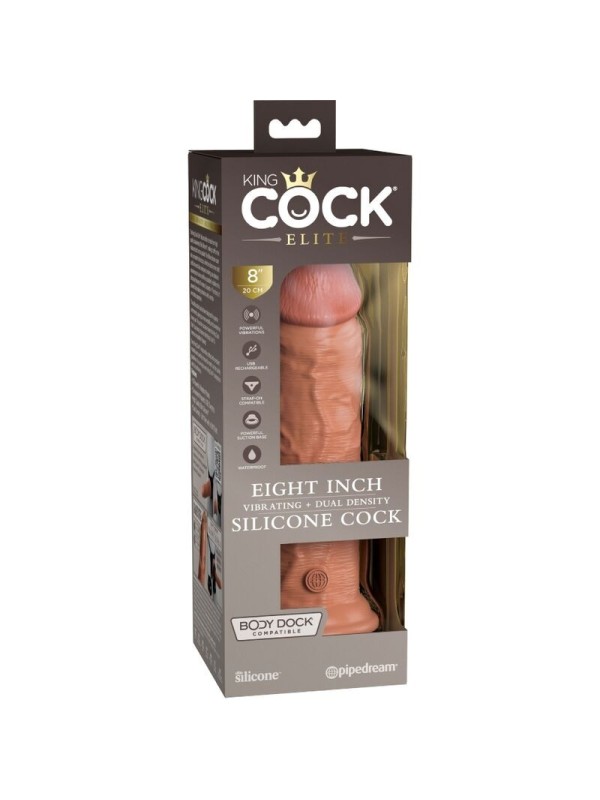 KING COCK - ELITE DILDO REALISTICO VIBRADOR 20.3 CM CARAMELO