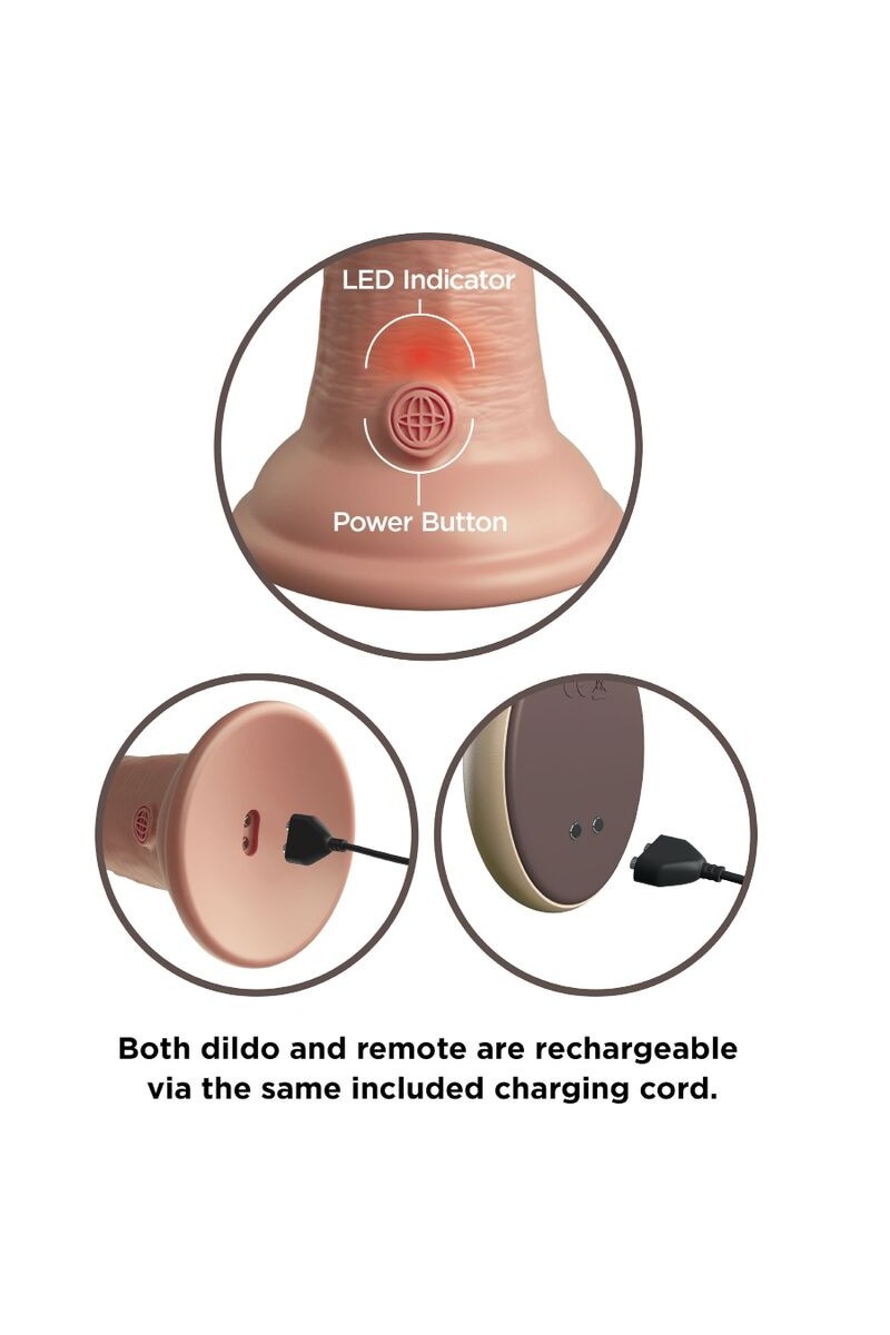 KING COCK - ELITE DILDO REALISTICO VIBRADOR  CONTROL REMOTO 23 CM