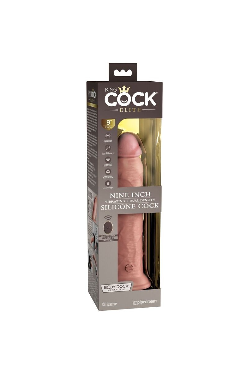 KING COCK - ELITE DILDO REALISTICO VIBRADOR  CONTROL REMOTO 23 CM
