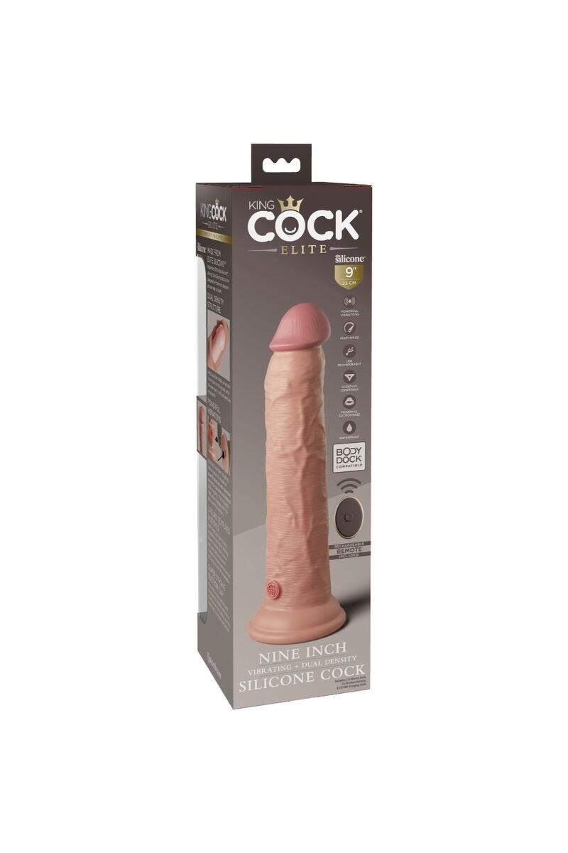 KING COCK - ELITE DILDO REALISTICO VIBRADOR  CONTROL REMOTO 23 CM