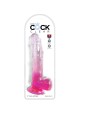 KING COCK - CLEAR DILDO CON TESTICULOS 20.3 CM ROSA