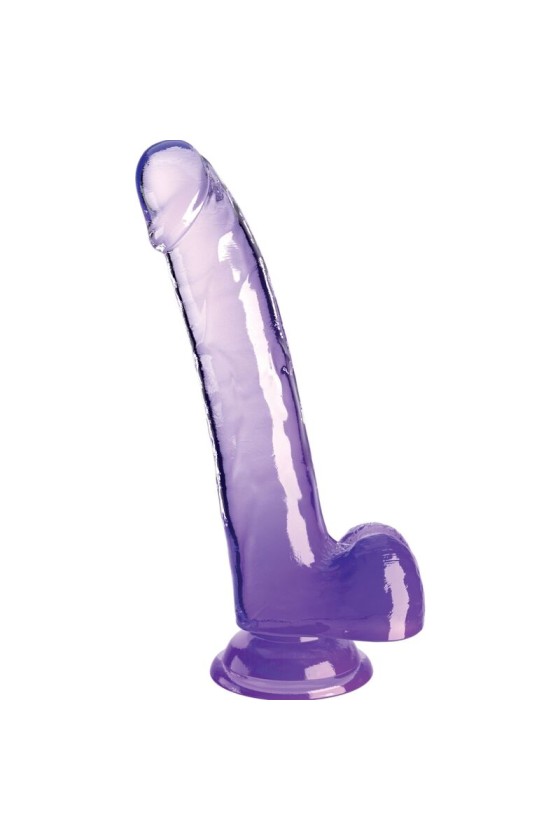 KING COCK - CLEAR DILDO CON TESTICULOS 20.3 CM MORADO