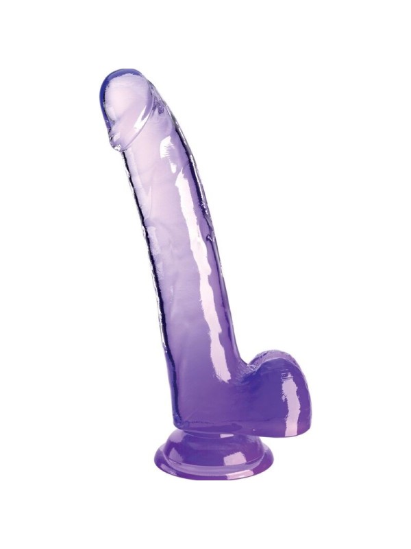 KING COCK - CLEAR DILDO CON TESTICULOS 20.3 CM MORADO