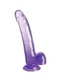 KING COCK - CLEAR DILDO CON TESTICULOS 20.3 CM MORADO