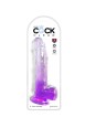 KING COCK - CLEAR DILDO CON TESTICULOS 20.3 CM MORADO