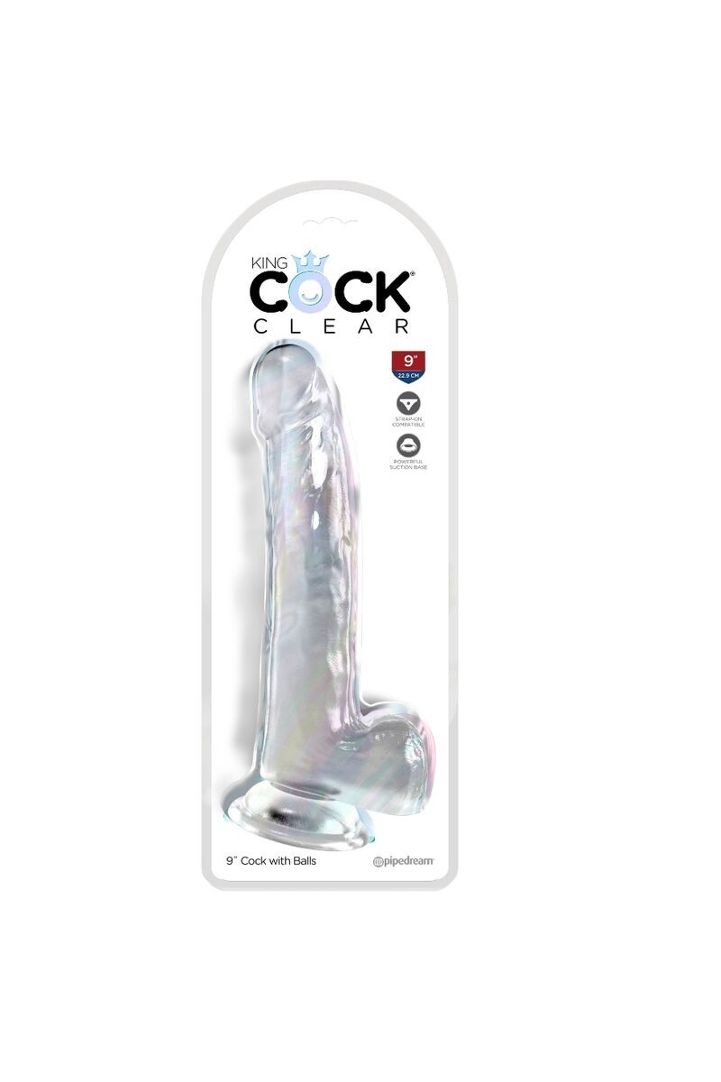KING COCK - CLEAR DILDO CON TESTICULOS 20.3 CM TRANSPARENTE