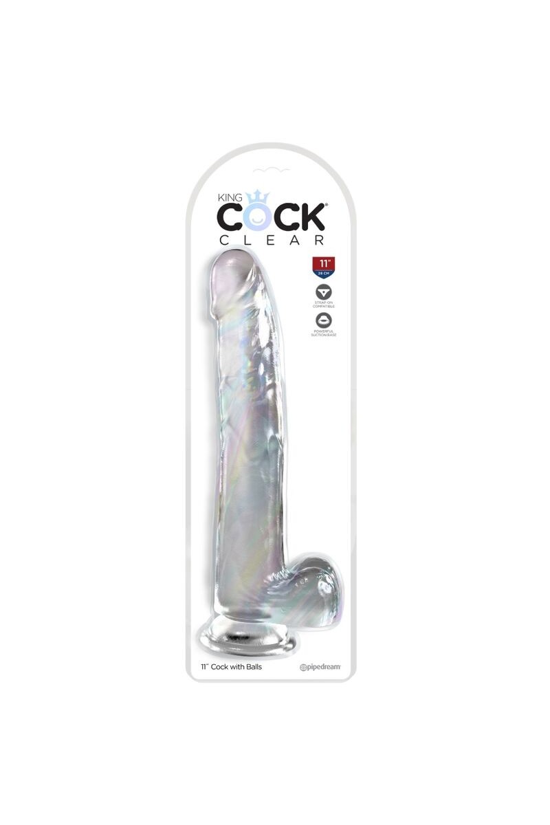 KING COCK - CLEAR DILDO CON TESTICULOS 24.8 CM TRANSPARENTE