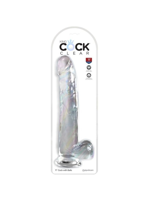 KING COCK - CLEAR DILDO CON TESTICULOS 24.8 CM TRANSPARENTE