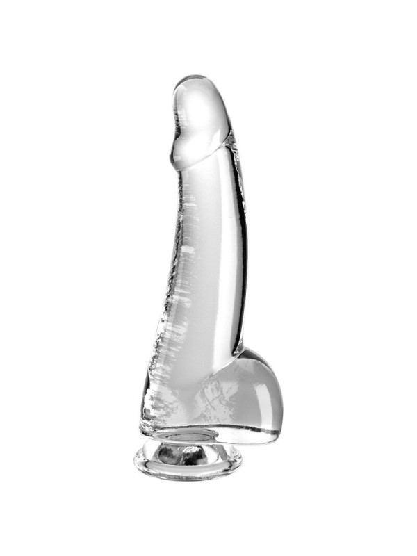 KING COCK - CLEAR DILDO CON TESTICULOS 15.2 CM TRANSPARENTE