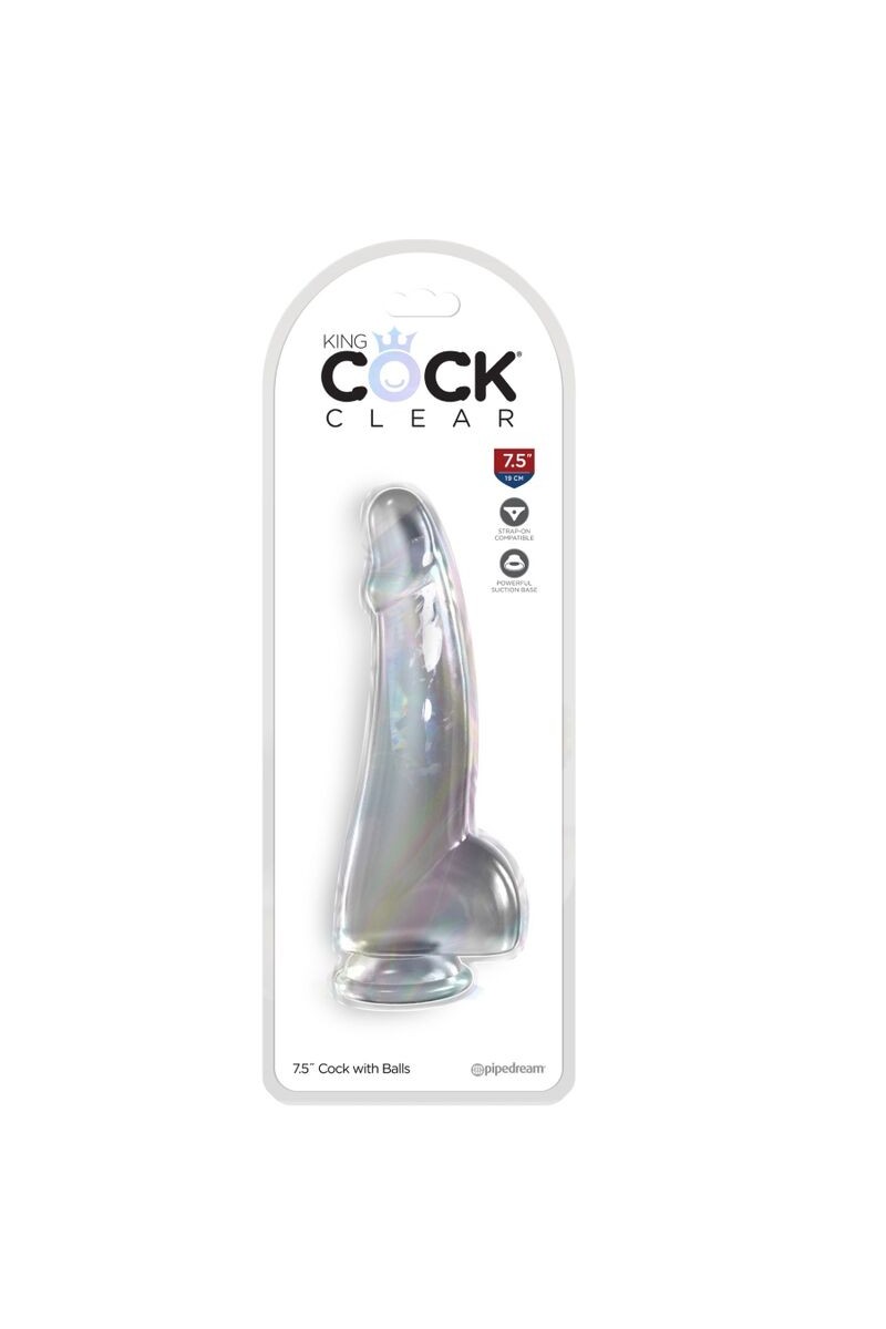 KING COCK - CLEAR DILDO CON TESTICULOS 15.2 CM TRANSPARENTE