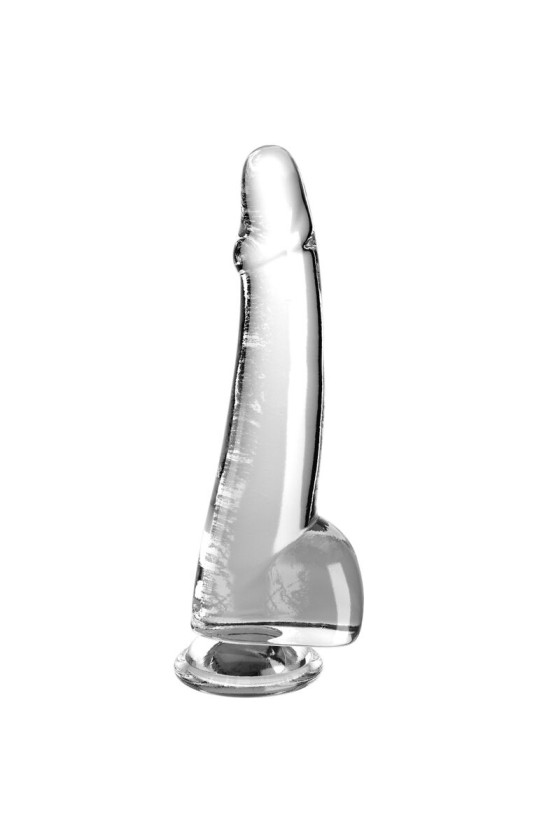 KING COCK - CLEAR DILDO CON TESTICULOS 19 CM TRANSPARENTE