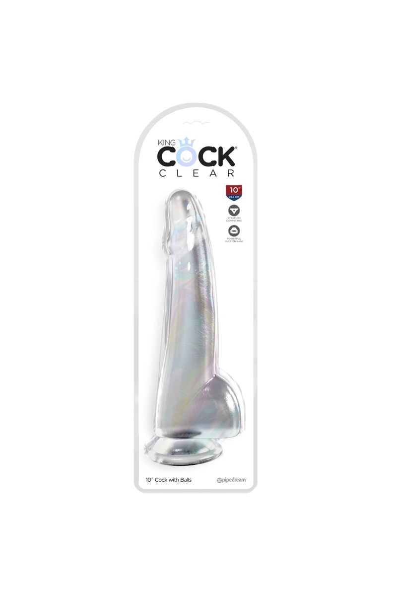 KING COCK - CLEAR DILDO CON TESTICULOS 19 CM TRANSPARENTE