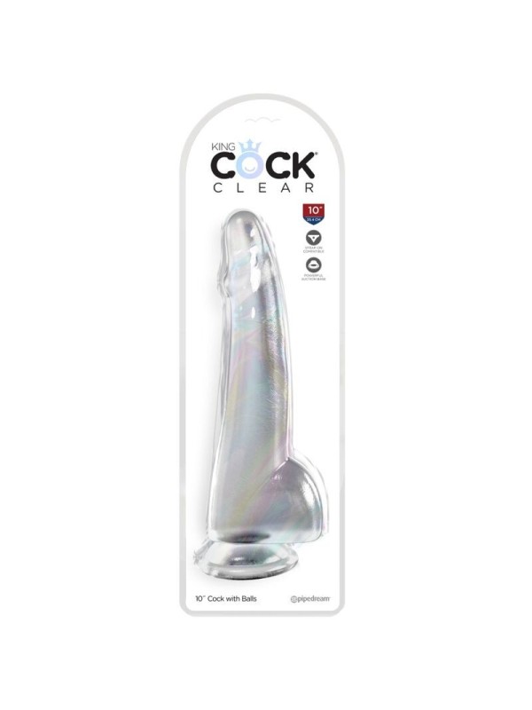 KING COCK - CLEAR DILDO CON TESTICULOS 19 CM TRANSPARENTE