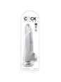 KING COCK - CLEAR DILDO CON TESTICULOS 19 CM TRANSPARENTE