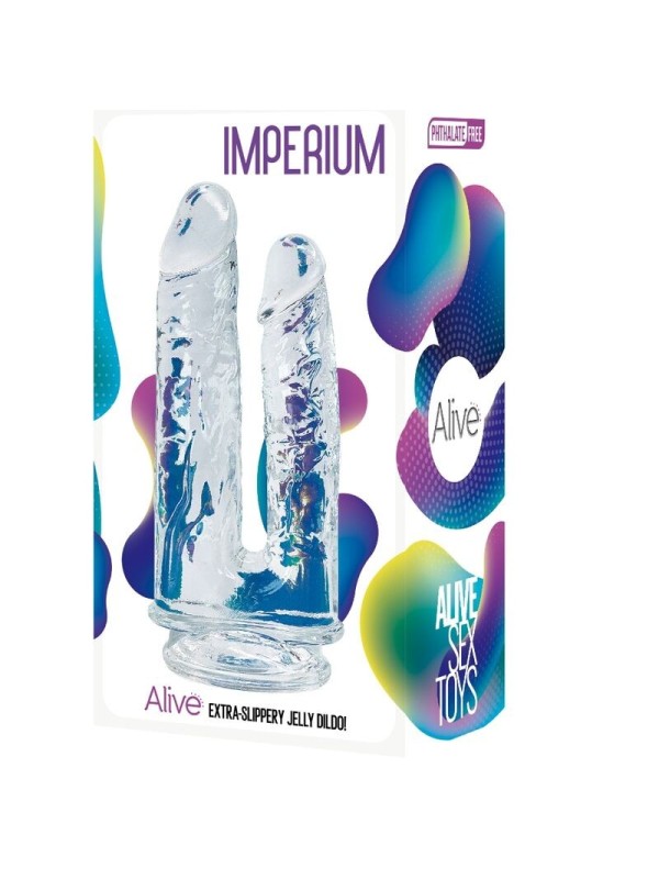 ALIVE - IMPERIUM PENE REALISTICO DOBLE TRANSPARENTE 12/14 CM