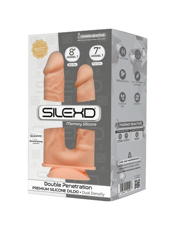 SILEXD  PENE REALISTICO DOBLE PENETRACION SILICONA  17.5 / 19.5 CM