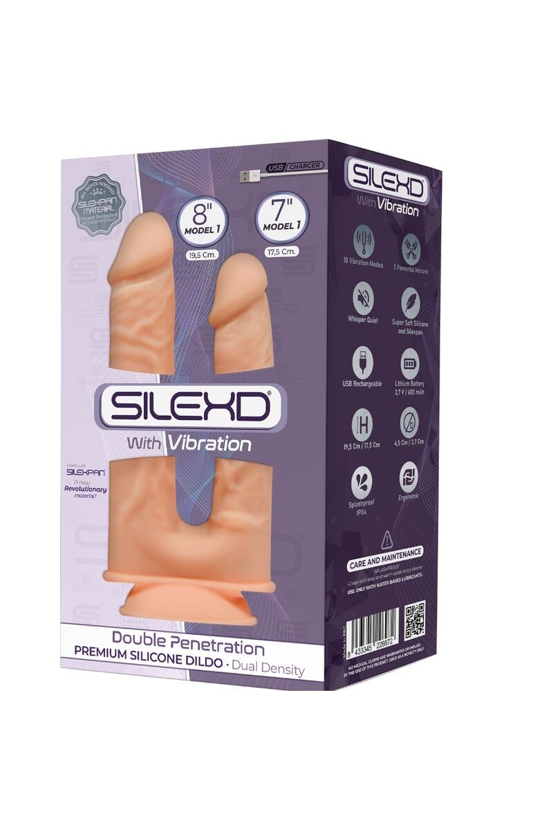 SILEXD -  PENE REALISTICO DOBLE PENETRACION VIBRADOR 17.5 / 19.5 CM