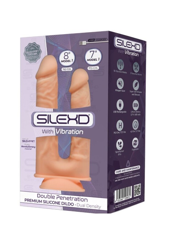 SILEXD -  PENE REALISTICO DOBLE PENETRACION VIBRADOR 17.5 / 19.5 CM