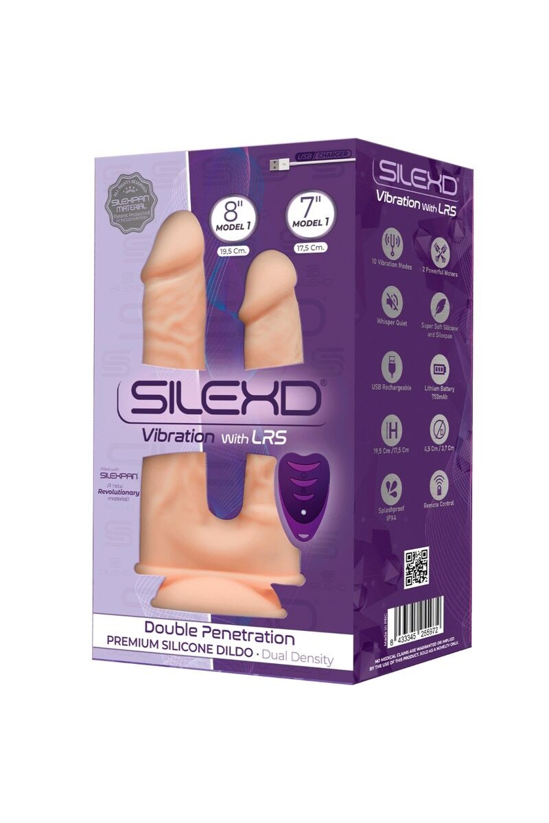 SILEXD  PENE REALISTICO DOBLE PENETRACION VIBRADOR  17.5 / 19.5 CM