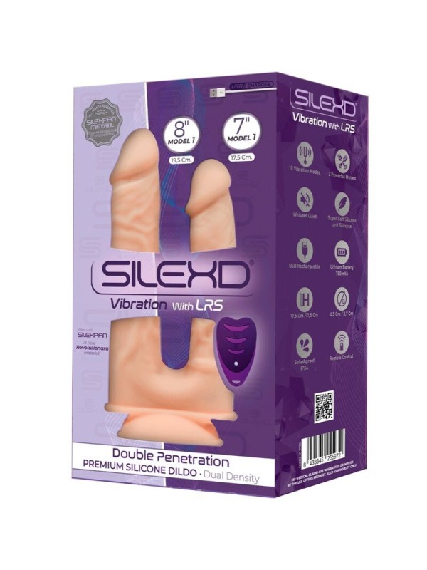 SILEXD  PENE REALISTICO DOBLE PENETRACION VIBRADOR  17.5 / 19.5 CM