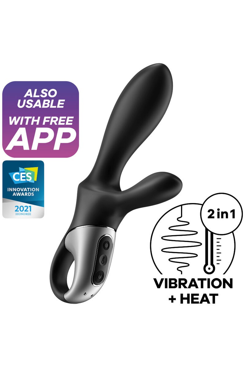 SATISFYER - HEAT CLIMAX+ VIBRADOR ANAL APP NEGRO