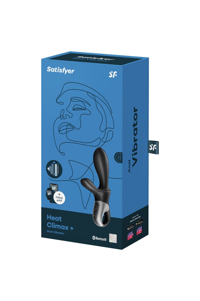 SATISFYER - HEAT CLIMAX+ VIBRADOR ANAL APP NEGRO