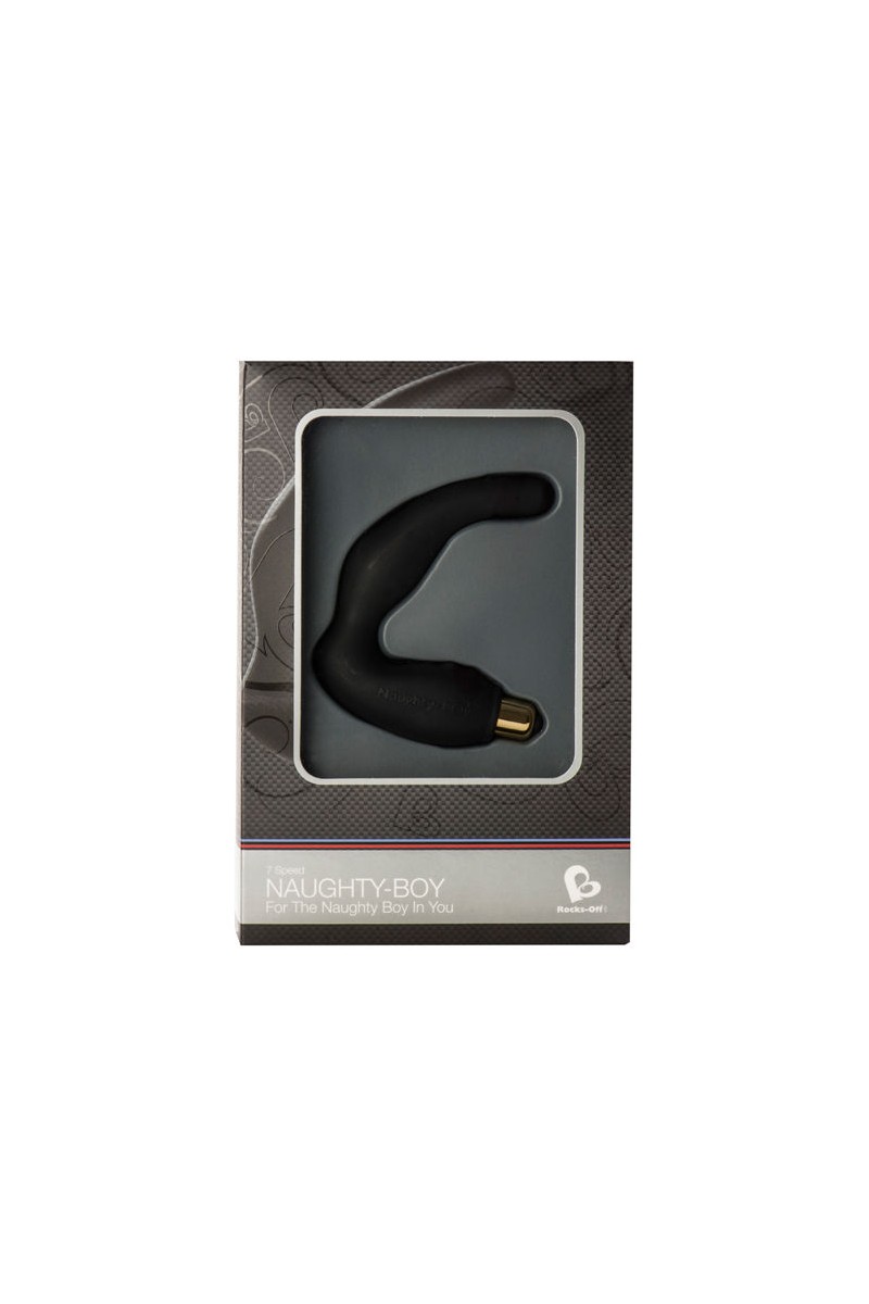 ROCKS-OFF - NAUGHTY-BOY MASAJEADOR DEL PUNTO G MASCULINO 7 V NEGRO