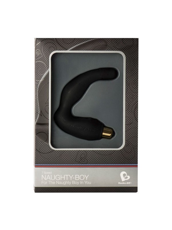 ROCKS-OFF - NAUGHTY-BOY MASAJEADOR DEL PUNTO G MASCULINO 7 V NEGRO