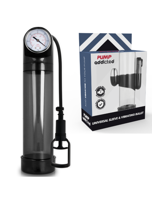PUMP ADDICTED - BOMBA ERECCIÓN RX9 NEGRO CON VIBRADOR