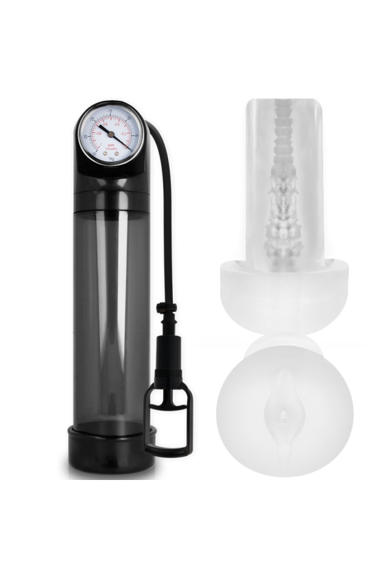 PUMP ADDICTED - BOMBA ERECCIÓN RX9 NEGRO CON MASTURBADOR