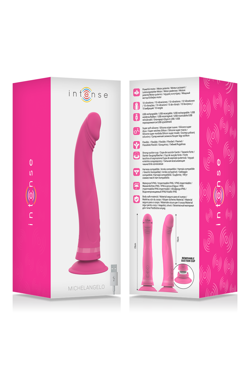 INTENSE - MICHELANGELO DILDO VIBRADOR SILICONA ROSA