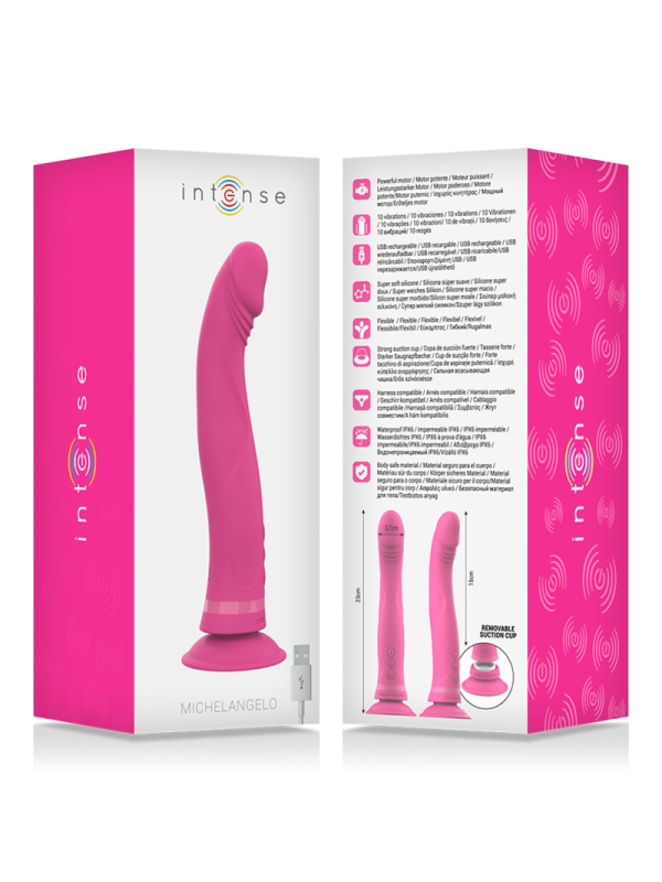 INTENSE - MICHELANGELO DILDO VIBRADOR SILICONA ROSA