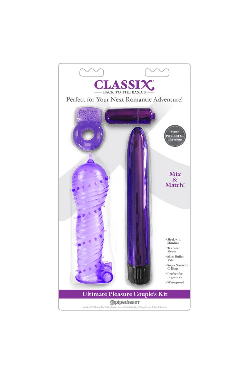 CLASSIX - KIT PARA PAREJAS CON ANILLO, FUNDA Y BALAS MORADO